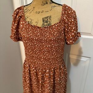 Smocked Floral Dress